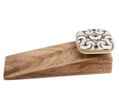 Black Sea Shell Square Ceramic Wooden Door Stopper